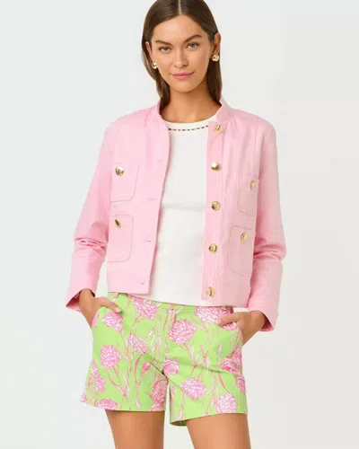 Lilly Pulitzer Callahan Mid Rise Short In Pistachio Marcaron Alina In Pink
