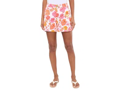 Lilly Pulitzer Callahan Mid-rise Shorts Women's Jumpsuit & Rompers One Piece Resort White Pansy Fansy: 6 In Pink