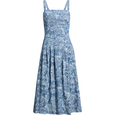 Lilly Pulitzer ® Calloway Print Sleeveless Midi Dress In Indigo All Day Chambray