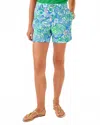 Lilly Pulitzer Caralena Stretch Linen Short In Sunwashed Blue In Multi