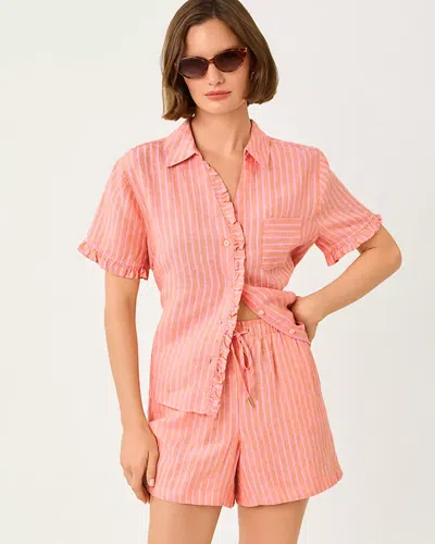 Lilly Pulitzer Carden Ruffle Top In Pink