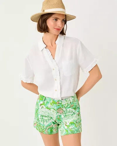 Lilly Pulitzer Carden Ruffle Top In White