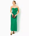Lilly Pulitzer Carlynn Satin Maxi Bow Dress In Fiddle Leaf Green