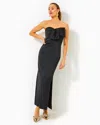 Lilly Pulitzer Carlynn Satin Maxi Bow Dress In Noir