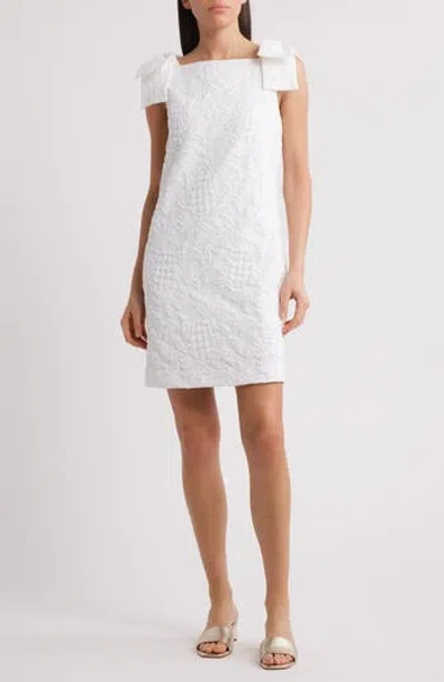 Lilly Pulitzer Anders Skirted Shift Romper In Resort White Flower Pearl Embellished Boucle In Multi