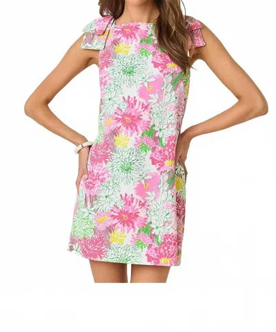 Lilly Pulitzer Carmine Mini Shift Dress In Resort White Mum Patch In Multi