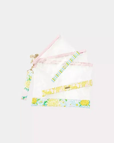Lilly Pulitzer Carryall Trio Pouch Set In Transparent
