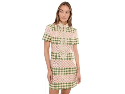 Lilly Pulitzer Carty Jacquard Shift Women's Dress Oregano Golden Gingham Jacquard: 0 In Brown