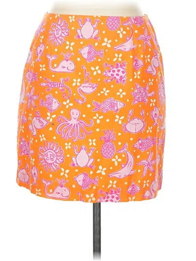 Pre-owned Lilly Pulitzer Casual Skirt In Orange