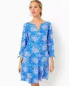 Lilly Pulitzer Cath Dress In Boca Blue Croc And Lock It