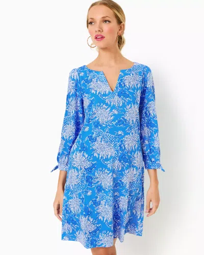 Lilly Pulitzer Cath Dress In Boca Blue Croc And Lock It