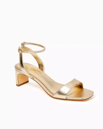 Lilly Pulitzer Cherie Sandal In Gold Metallic