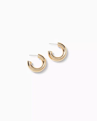 Lilly Pulitzer Citrus Kiss Hoop Earrings In Gold Metallic