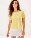 Lilly Pulitzer Clairmont Crochet Trimmed Knit Top In Yellow