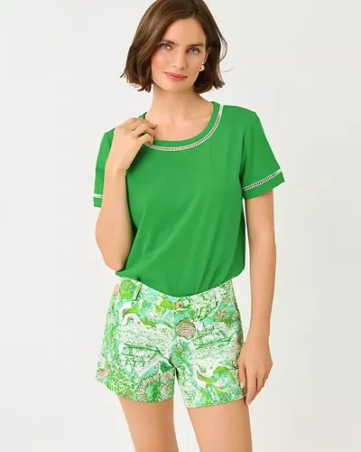 Lilly Pulitzer Clairmont Ladder Lace Knit Top In Green