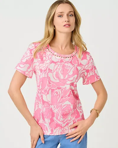 Lilly Pulitzer Clairmont Pearl Knit Top In Pink