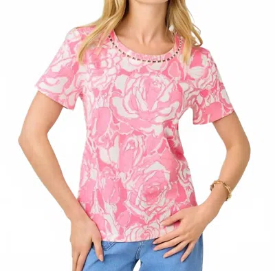 Lilly Pulitzer Clairmont Pearl Knit Top In Confetti Pink Rosanna In Multi