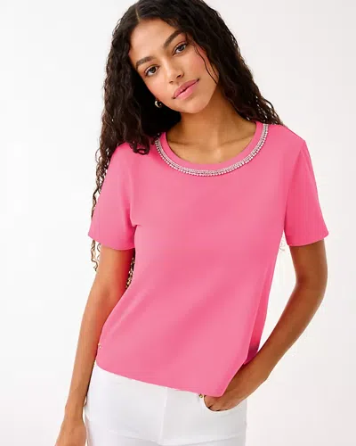 Lilly Pulitzer Clairmont Rhinestone Knit Top In Multi