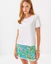 Lilly Pulitzer Clairmont Ric Rac Trimmed Knit Top In Resort White