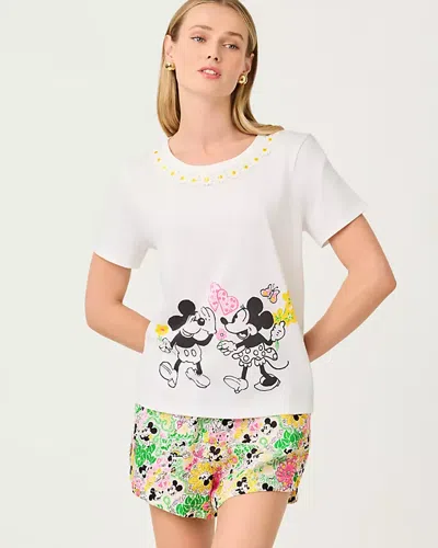 Lilly Pulitzer Clairmont Trimmed Knit Top In Multi Throwback Disney Graphic