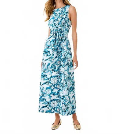 Lilly Pulitzer Clarajane Stretch Maxi Shift Dress In Bellevue Blue Lilly Gulls