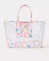 Lilly Pulitzer Clear Beach Tote In Multi