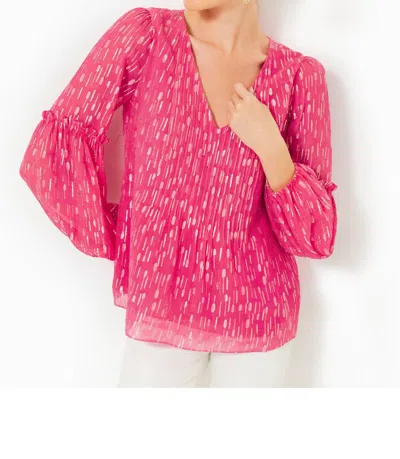 Lilly Pulitzer Cleme Long Sleeve Top In Passion Fruit Pink