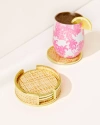 LILLY PULITZER COASTER SET WITH HOLDER