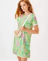 Lilly Pulitzer Cody Short Sleeve Dress In Fauna Green Lime Feeling Good