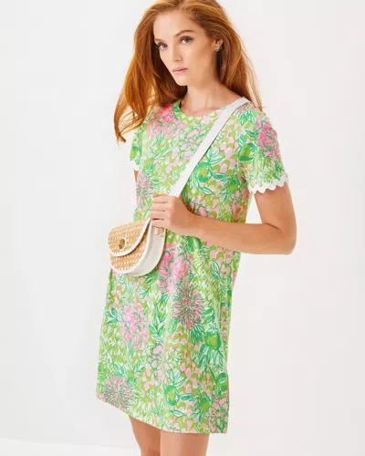 Lilly Pulitzer Cody Short Sleeve Dress In Fauna Green Lime Feeling Good