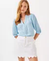 Lilly Pulitzer Colette Denim Skort In Resort White In Resort White