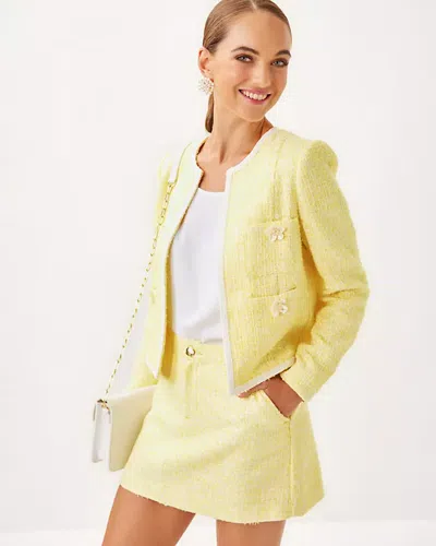 Lilly Pulitzer Colette Mini Skort In Finch Yellow Chic Chick Boucle
