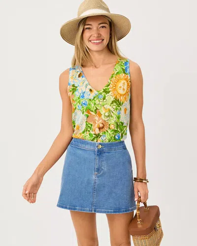 Lilly Pulitzer Colette Stretch Denim Mini Skirt In Blue