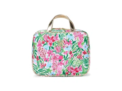 Lilly Pulitzer Constance Cosmetic Case Luggage Multi Glowing Gardens Accessories Small: One Size In Green