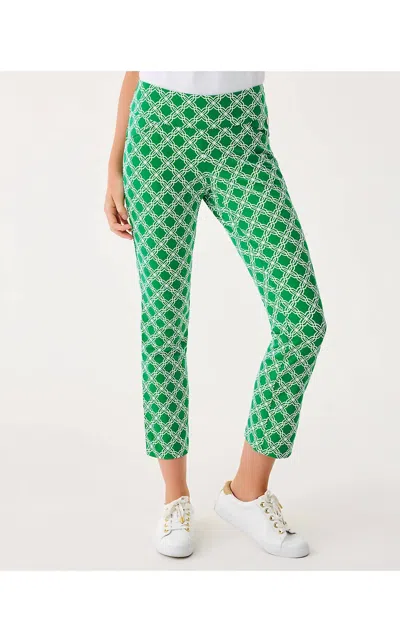 Lilly Pulitzer Corso Kick Flare Pant In Bamboo Green Open Butterfly