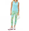 Lilly Pulitzer Corso Pull-on Pant In Fresh Water Blue Sunbathers Bliss Golf In Multi