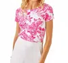Lilly Pulitzer Cote Mc Top In Rose In Multi