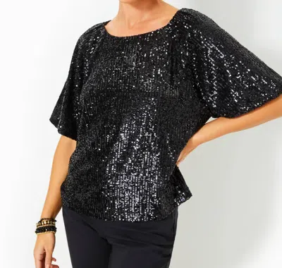 Lilly Pulitzer Cressida Sequin Knit Top In Noir Treasure Box