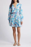 LILLY PULITZER CRISTIANA FLORAL LONG SLEEVE SURPLICE NECK DRESS
