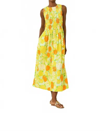 Lilly Pulitzer Daisey Smocked Midi Dress In Island Palm Oversized Zesty In Multi