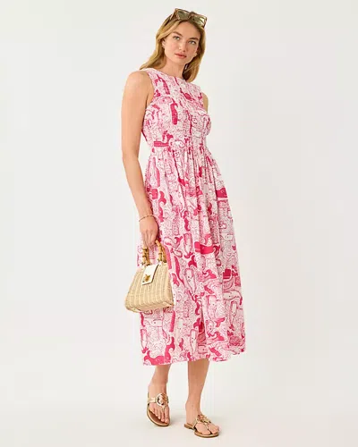 Lilly Pulitzer Daisey Smocked Midi Dress In Pink