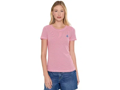 Lilly Pulitzer Danica Knit Top Women's Clothing Multi Anchor Mini Embroidery: Xs In Pink