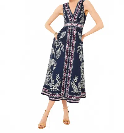 Lilly Pulitzer Daniella Midi Dress In Low Tide Navy In Blue