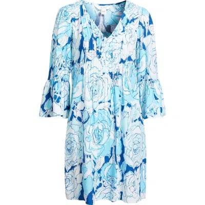 Lilly Pulitzer ® Danika Pleated Bodice Floral Tunic Minidress In Blue