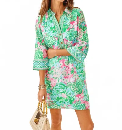 Lilly Pulitzer Daphnie Tunic Dress In Multi Plumes In Bloom Engineered Woven Dress