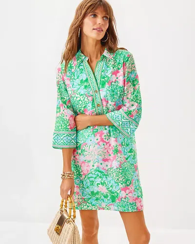 Lilly Pulitzer Daphnie Tunic Dress In Multi Plumes In Bloom Engineered Woven Dress