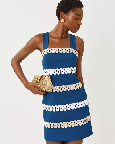 Lilly Pulitzer Davis Mini Dress In Starlight Navy In Multi