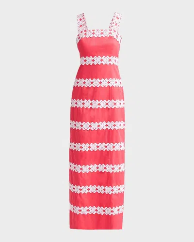 Lilly Pulitzer Davis Lilly Lace Cotton Dobby Maxi Dress In Blue