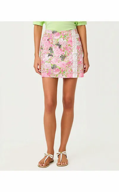 Lilly Pulitzer Daye Mini Skort In Pistachio Macaron Bees Knees In Pink