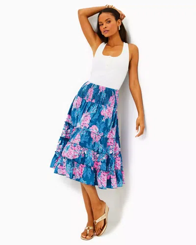 Lilly Pulitzer Deavan Midi Skirt In Multi For The Fans
